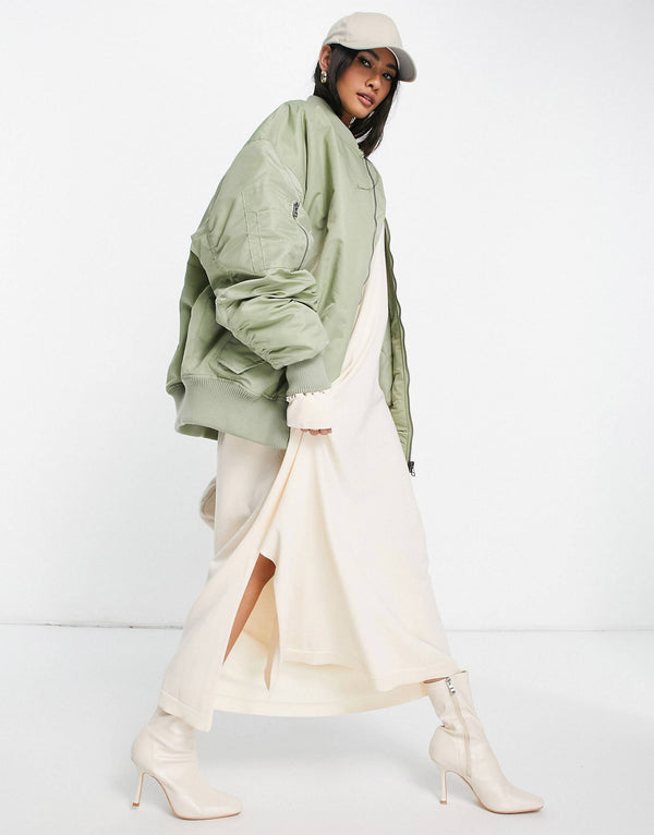 bomber jacket in khaki