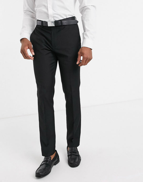 Topman skinny suit in black