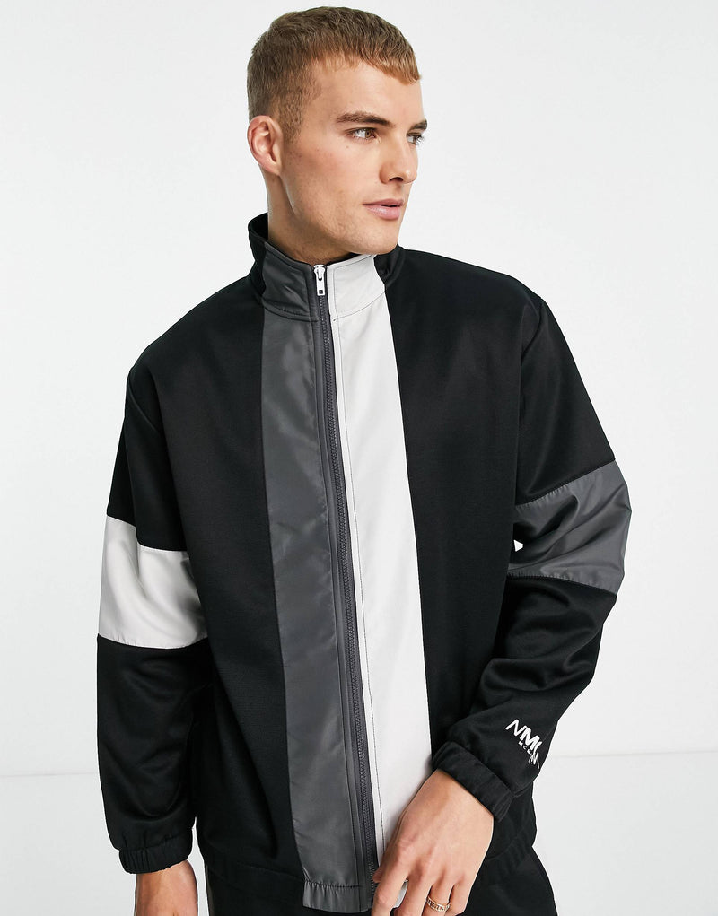 Topman colour block track co-ord set in black