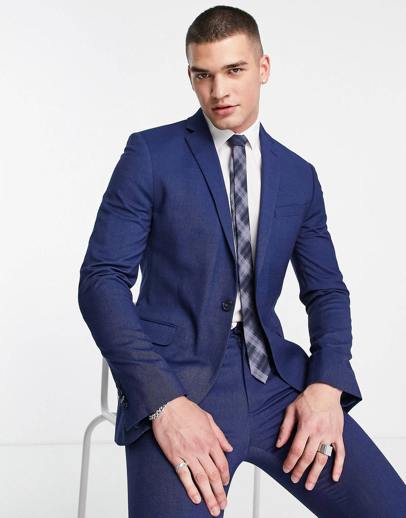 Topman pindot super skinny suit n navy