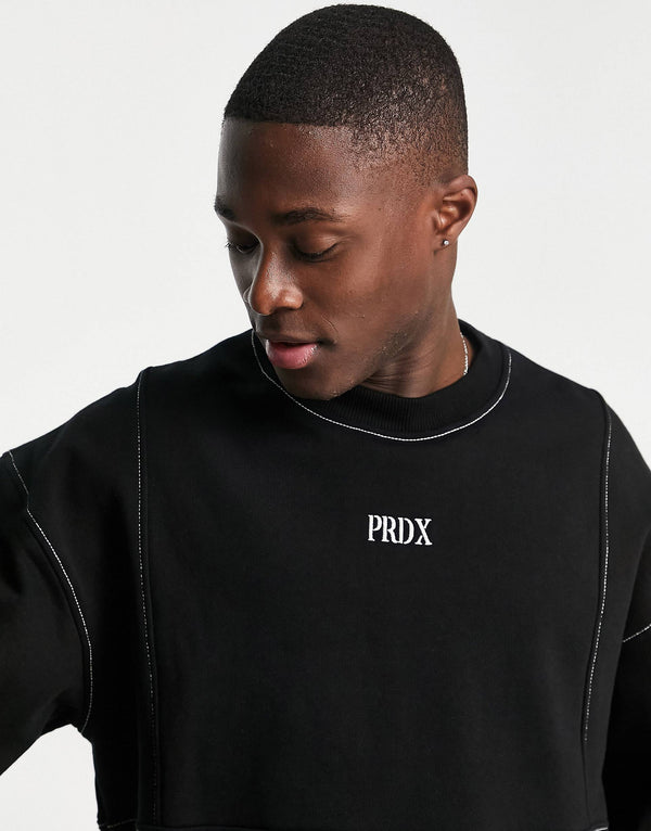 Topman PRDX logo oversized sweat in black