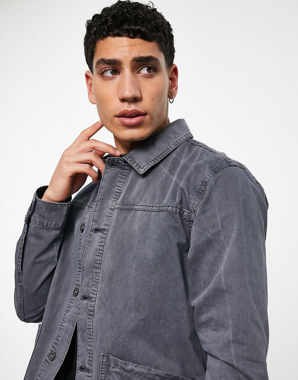 Topman western jacket with stone wash in black