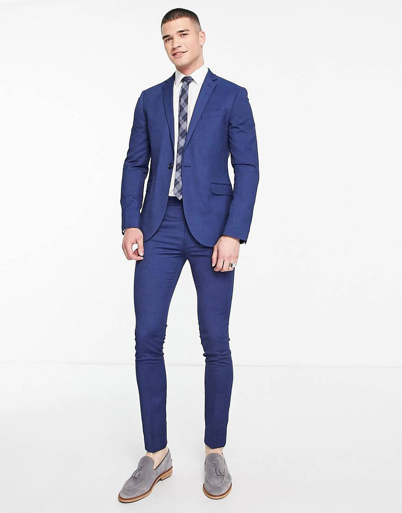 Topman pindot super skinny suit n navy