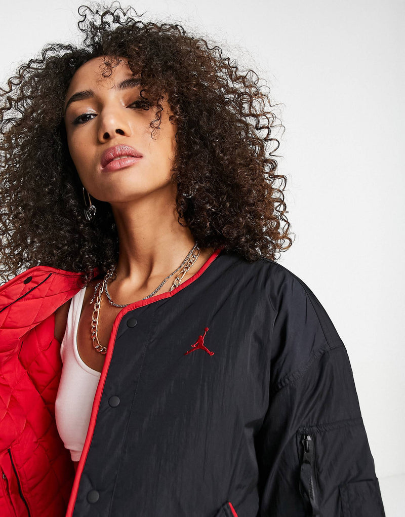 Jordan essential flight jacket in black and red