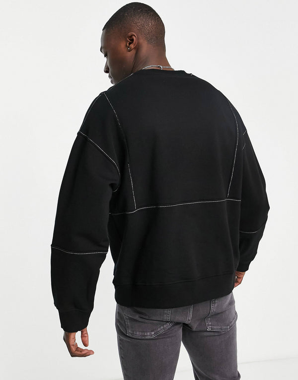 Topman PRDX logo oversized sweat in black