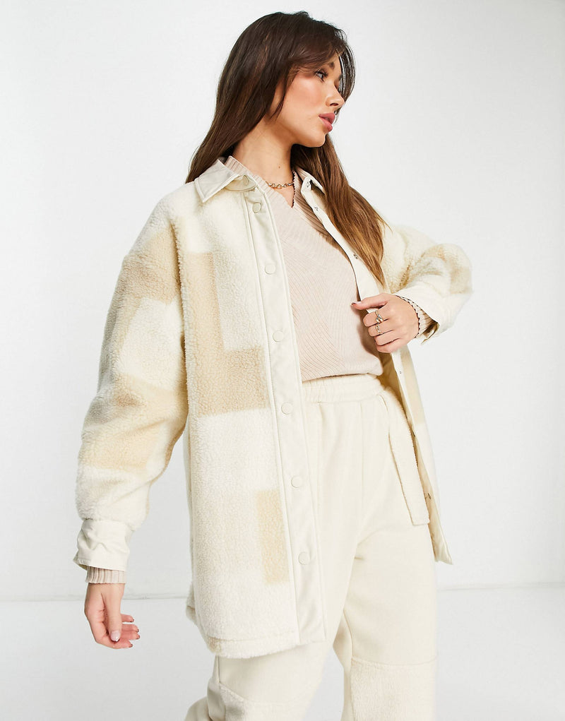 Levi's sherpa patchwork jacket in cream