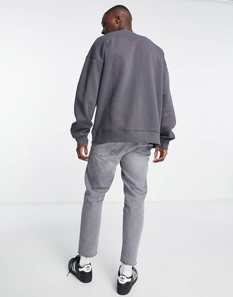 Topman extreme oversized sweatshirt in charcoal