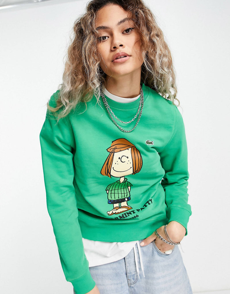 Lacoste × Peanuts character jumper in green