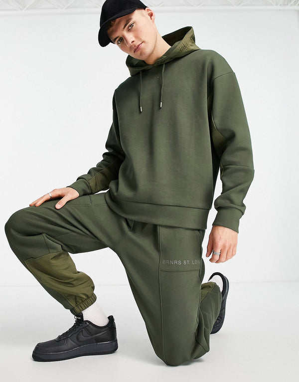 Topman co-ord colour block jogger in khaki