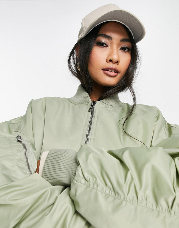 bomber jacket in khaki