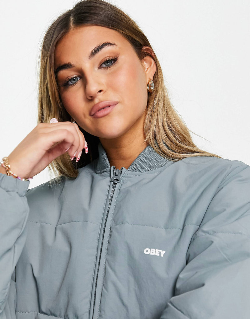 Obey oversized puffer coat with chest logo